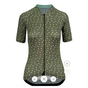 NWOT Velocio Triangles Ultralight Cycling Jersey, Size Large Green